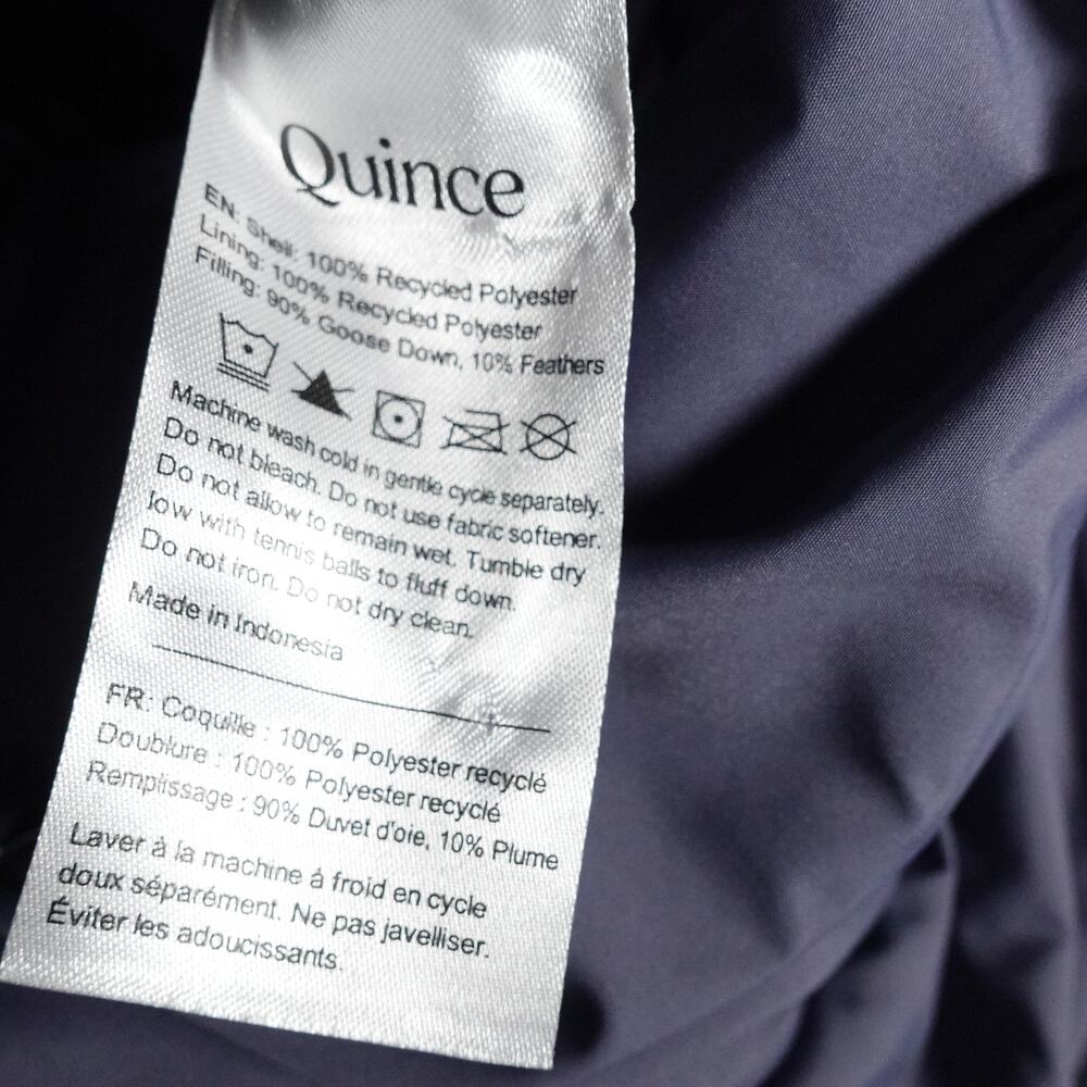 NWOT Quince Women's Small Responsible Down Long Puffer Coat Storm Blue Preppy - Picture 8 of 11